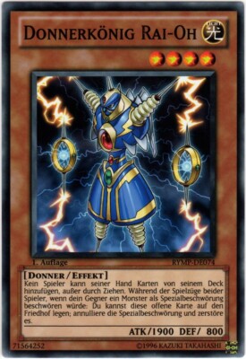 Yu-Gi-Oh! RYMP-DE074 Donnerkönig RAI-OH Common 1. Auflage Sleeve & Toploader NM