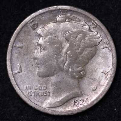 1925-S Mercury Dime CHOICE XF++/AU FREE SHIPPING E849 RFK
