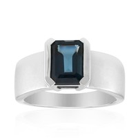 Cavill Londonblauer Topas Ring 1,615Ct 925 Sterling Silber Bezel Fassung Damen