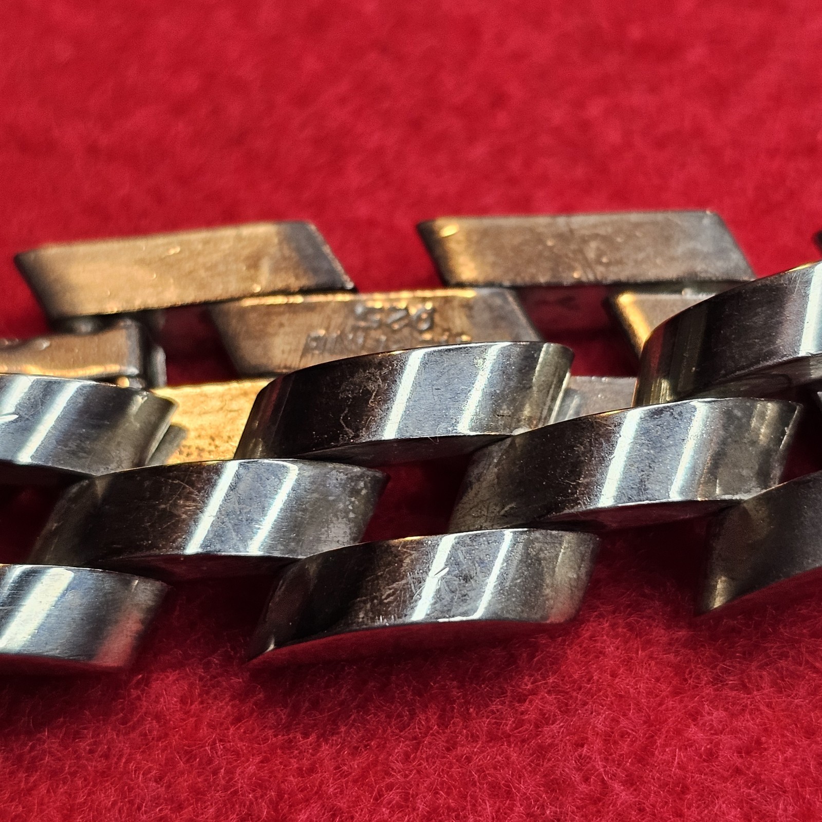 Men's Solid Sterling Silver 12mm Interlocking Lin… - image 9