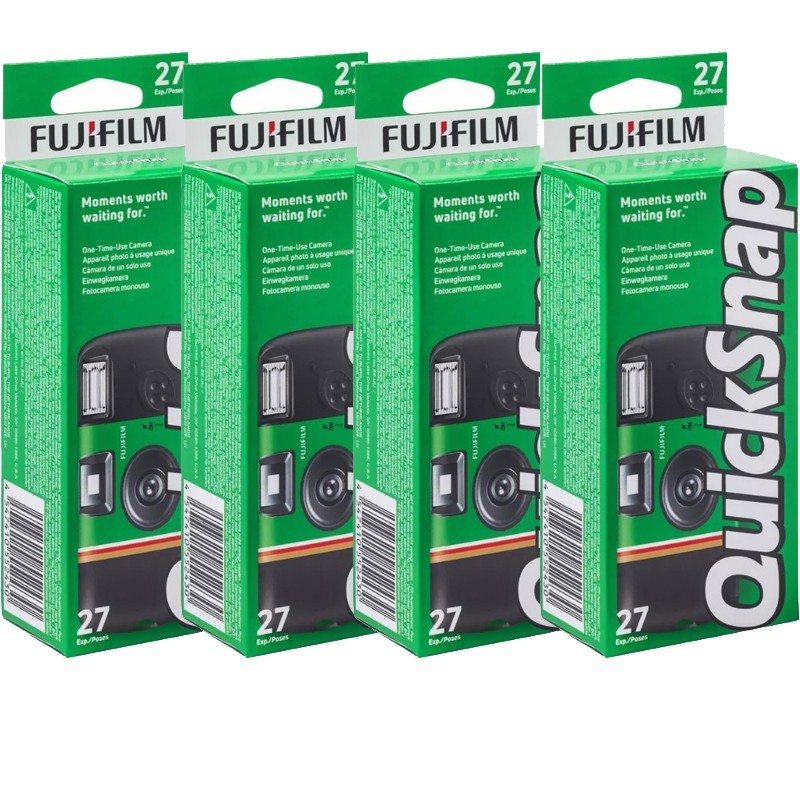 4 Pack Fujifilm Quicksnap Flash 400 Single Use Disposable 35mm
