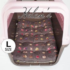 Borderless Crate Cushion Bed Macaron Chocolate Dot L