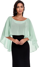 Sheer Shawls and Wraps for Evening Dresses Chiffon Capes for Women Soft Wedding
