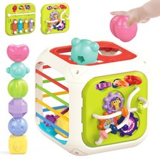 7 in1 Baby Sensory Montessori Activity Cube Toys, Shape Sorter Early Learning...
