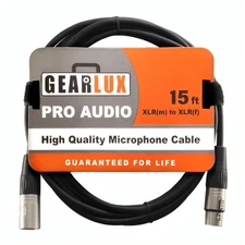Gearlux 15-Foot XLR Microphone Cable