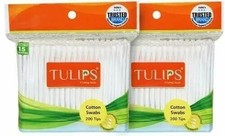 TULIPS Cotton Swabs Buds 100 Buds Each-Pack of 2