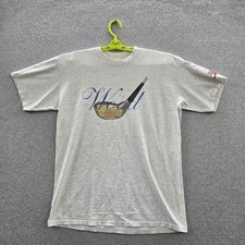 VINTAGE Speedo Men Shirt L Gray Golf Club Short Sleeve Logo Made In USA