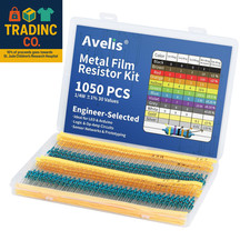 1050 Pcs 30 Values Resistor Kit 1/4 W -1 Metal Film Fixed Resistors Assortment