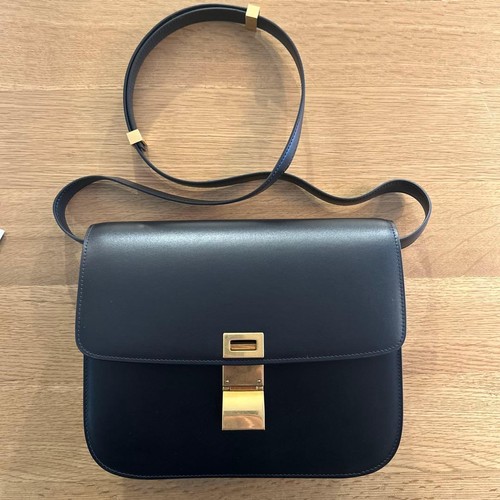 CELINE Medium Classic Box Bag Black Old Logo
