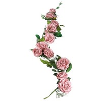 Rosen Girlande Tischdeko Luxus Rosen Puderrosa Samt 20 Cm X 2 M Deko Hochzeit