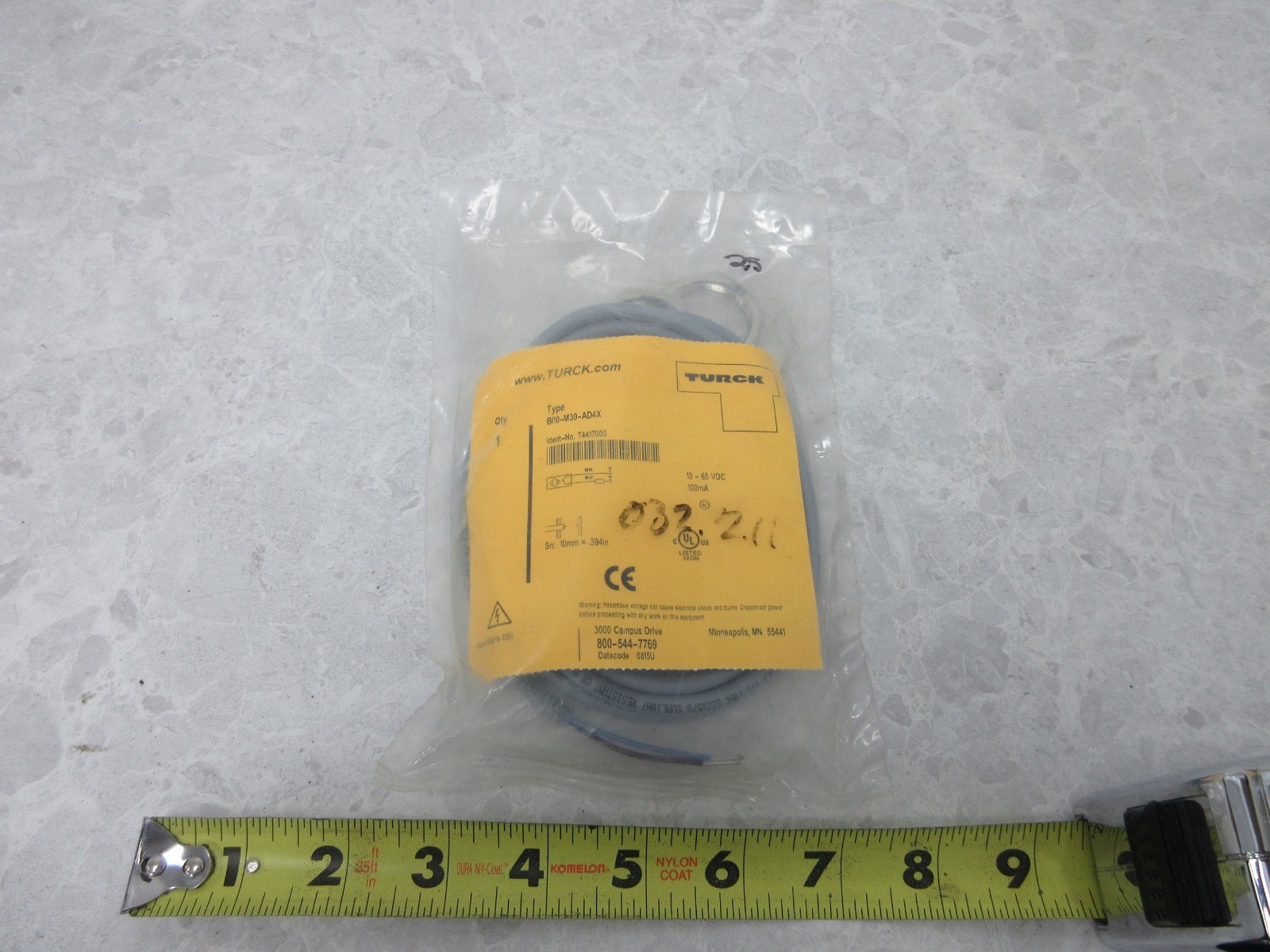 TURCK BI10-M30-AD4X PROXIMITY SENSOR, 2M CABLE, Y0376