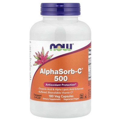 Now Foods AlphaSorb-C 500 180 Veggie Caps GMP Quality Assured, Vegan, Vegetarian