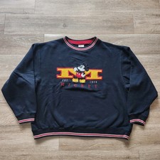 Vintage 90s Disney Mickey Mouse Sweatshirt Size XL Boxy Black