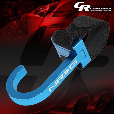 NRG INNOVATION BLUE ADJUSTABLE STRAP CNC ALUMINUM STEERING WHEEL HOOK UNIVERSAL