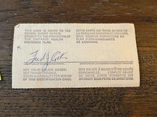 Fred Bun Cook Boston Bruins Rangers signed autographed Hockey 3x5 index card Cut