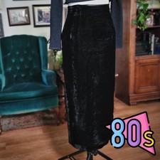 Scott McClintock Velvet Skirt Vintage 80s Black Maxi Glam Evening Formal Elegant