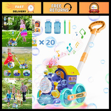 Bubble Machine Blower, Music Train with Lights, Outdoor Toys for Kids 1-8