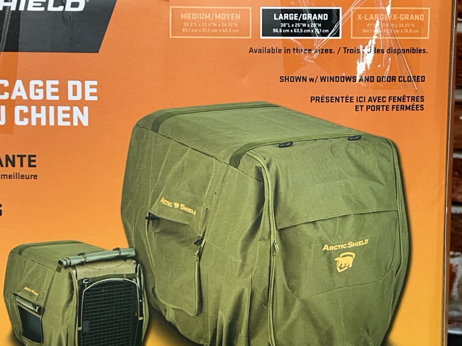 ArcticShield Uninsulated Kennel Weatherproof Cover in Winter Moss - Large