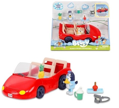   Bluey's Escape Cabrio Auto Fahrzeug Zubehör Neu Blau Figurenset