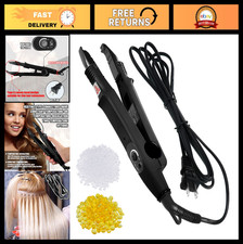Fusion Hair Extensions Tool with 2 Bags Keratin Glue, A Head, Black