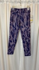 Zella Girls Purple and White Swirl Joggers Windbreaker Light Weight Large 10/12