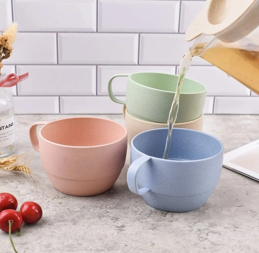 Paquete de 5 tazas irrompibles de pajita de trigo hervidor de agua Foto 3 de 4