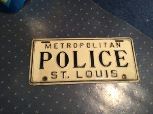 Metropolitan police St. Louis license plate