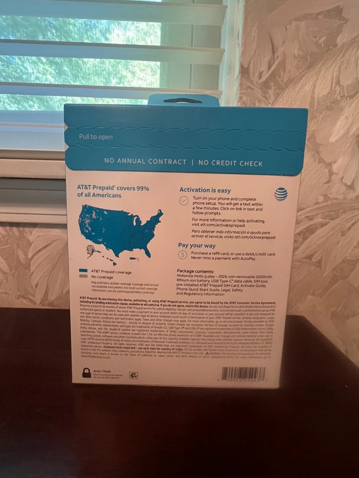 New & Sealed - Motorola Moto G Play (2024) Blue At&t Prepaid Smartphone 64GB - Image 2 of 2