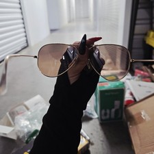 Ray-Ban Aviator Gold Metal Frame Brown Lens Sunglasses with Pink Case