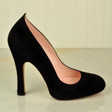 AGENT PROVOCATEUR Vyvianne Black Suede High Heels Court Shoes UK6.5 EU40