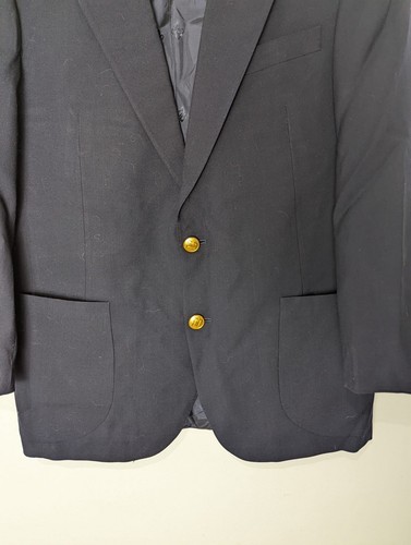 Vintage DAKS Squadron Blazer Wool Size 38S Navy Blue - Gold Buttons - Picture 2 of 6