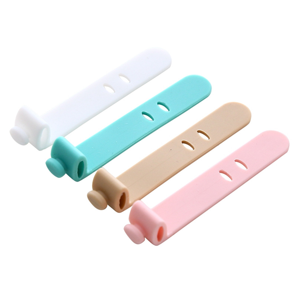 *4Pcs Silicone Earphone Winder Wrap Cable Cord Wire Holder Organizer