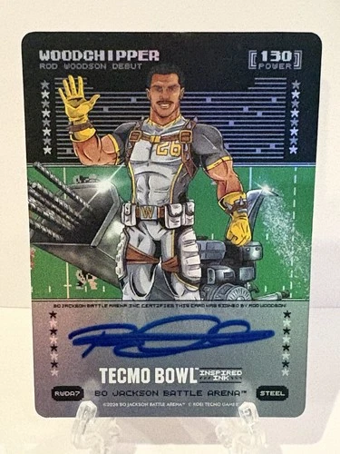 Bo Jackson Battle Arena Tecmo #RWDA7 Woodchipper Steel Auto Rod Woodson READ