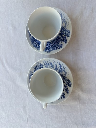 Wedgwood Countryside Blau Tassen & Untertassen 2er Set England Ironstone Vintage - Bild 4 von 11