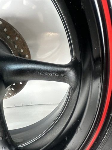 03-05 YAMAHA YZF R6 06-09 R6S OEM REAR BACK WHEEL RIM TIRE ROTOR BLACK STRAIGHT - Picture 9 of 17