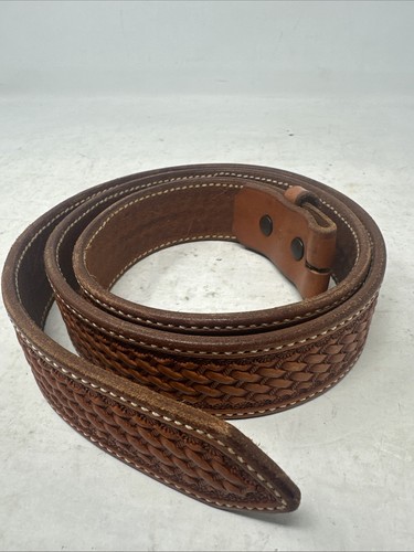 vintage western leather belt men-300 - Picture 5 of 5
