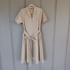 Lafayette 148 Belted Short Sleeve A Line Midi dress Size S Women Preppy Pockets