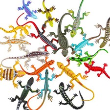 Sumind 18 Piece Plastic Lizard Toys Colorful 18 piece set, Multicolor
