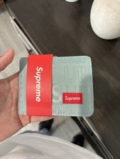 Supreme Blue Logo Pattern Bifold Folding Wallet for Men