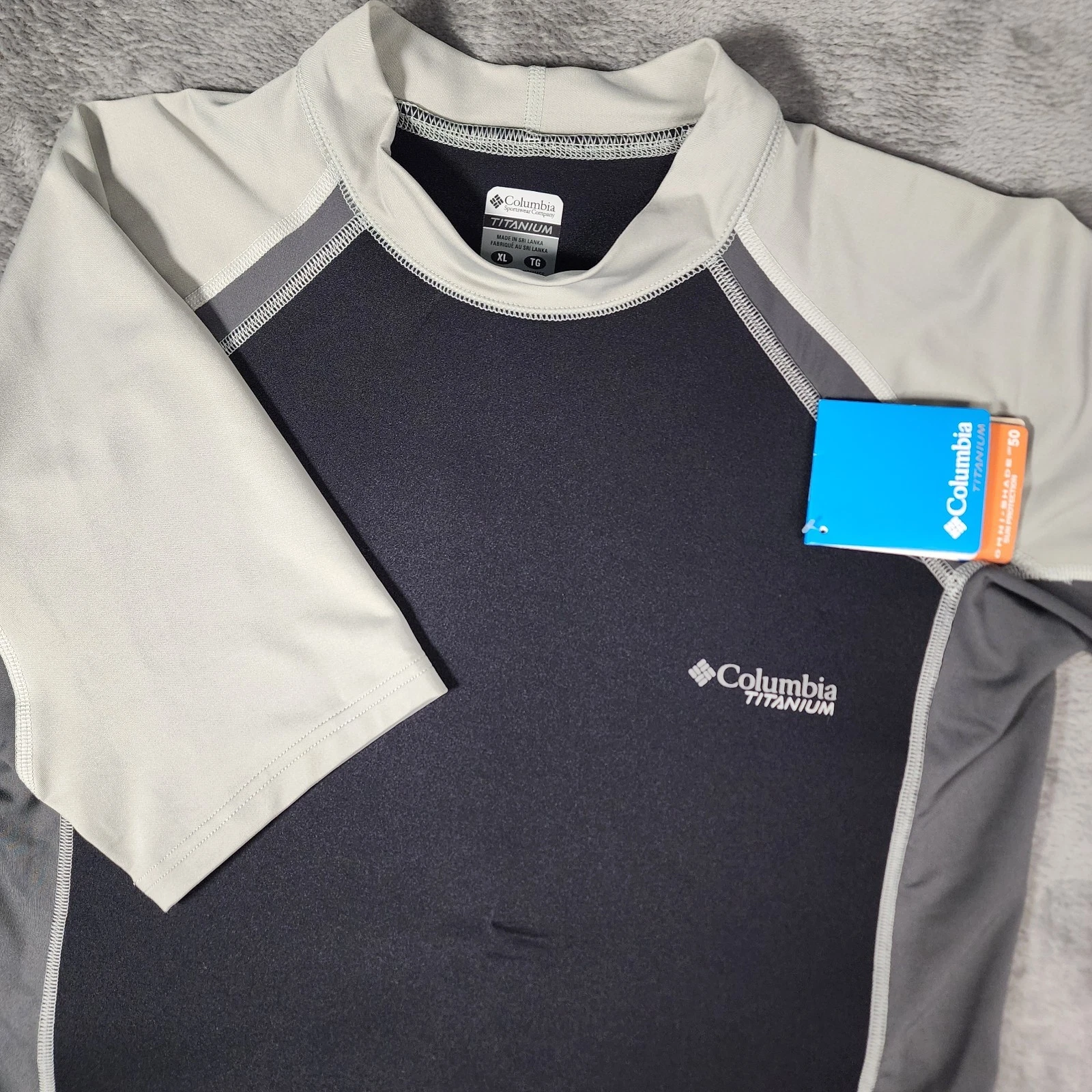 NWT Columbia Titanium XL Backpaddle Wetsuit Omni Shade Antimicrobial UPF Shirt