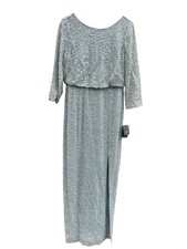 ADRIANNA PAPELL 349 Sequin Gown Silver Blue NWT WEDDING MOB PROM GALA Size 8