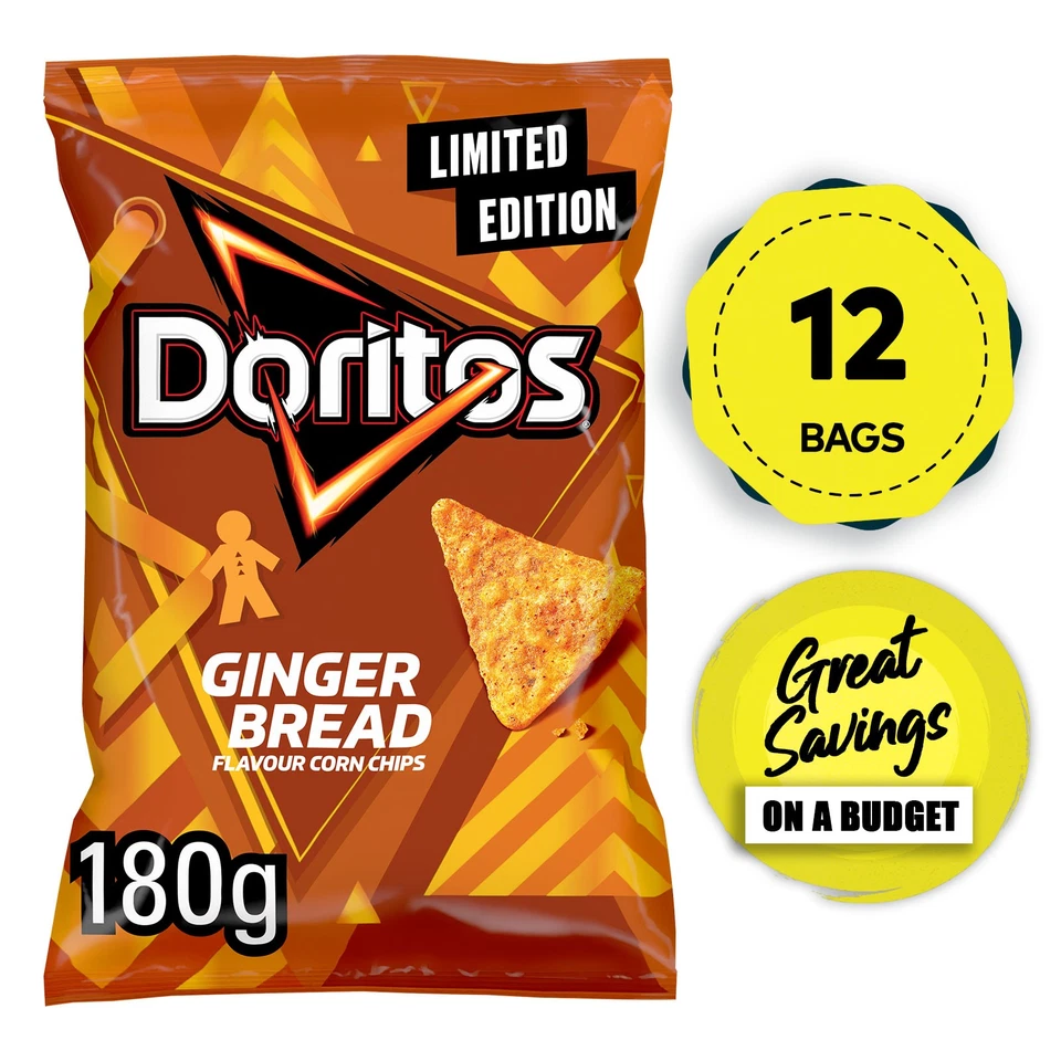 Doritos Gingerbread Flavour Corn Snacks Sharing Packs 12 x 180g - Image 2 of 4
