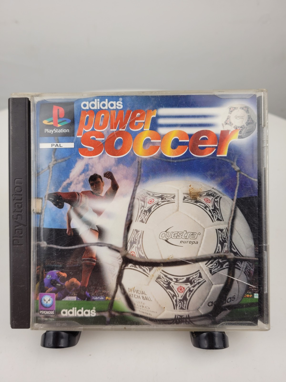 Boite ( Abîmée ) + Notice Adidas power soccer jeu PS1 - Pas De Jeu 