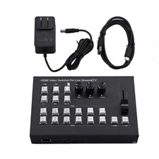 1PC 4K 4 HDMI Video Switcher Multi Camera Live Streaming Production Recorder