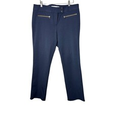 Veronica Beard Navy Blue Metro Cropped Kick Flare Pants Size 12 Work Career