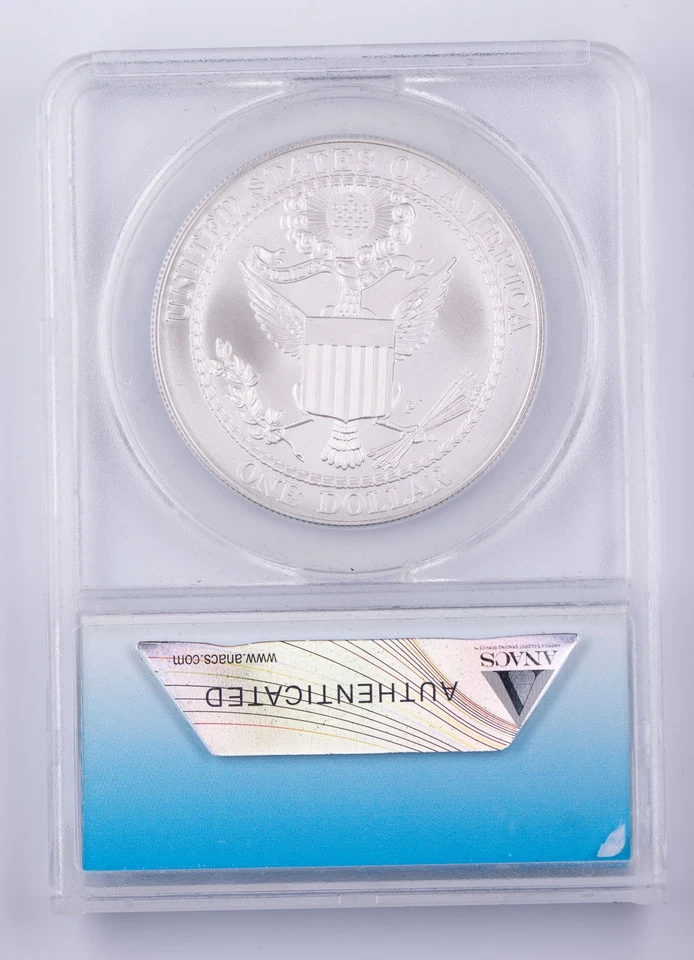 2008-P Bald Eagle Commemorative Silver Dollar ANACS MS70 First Day of Issue $1 - Image 3 of 4