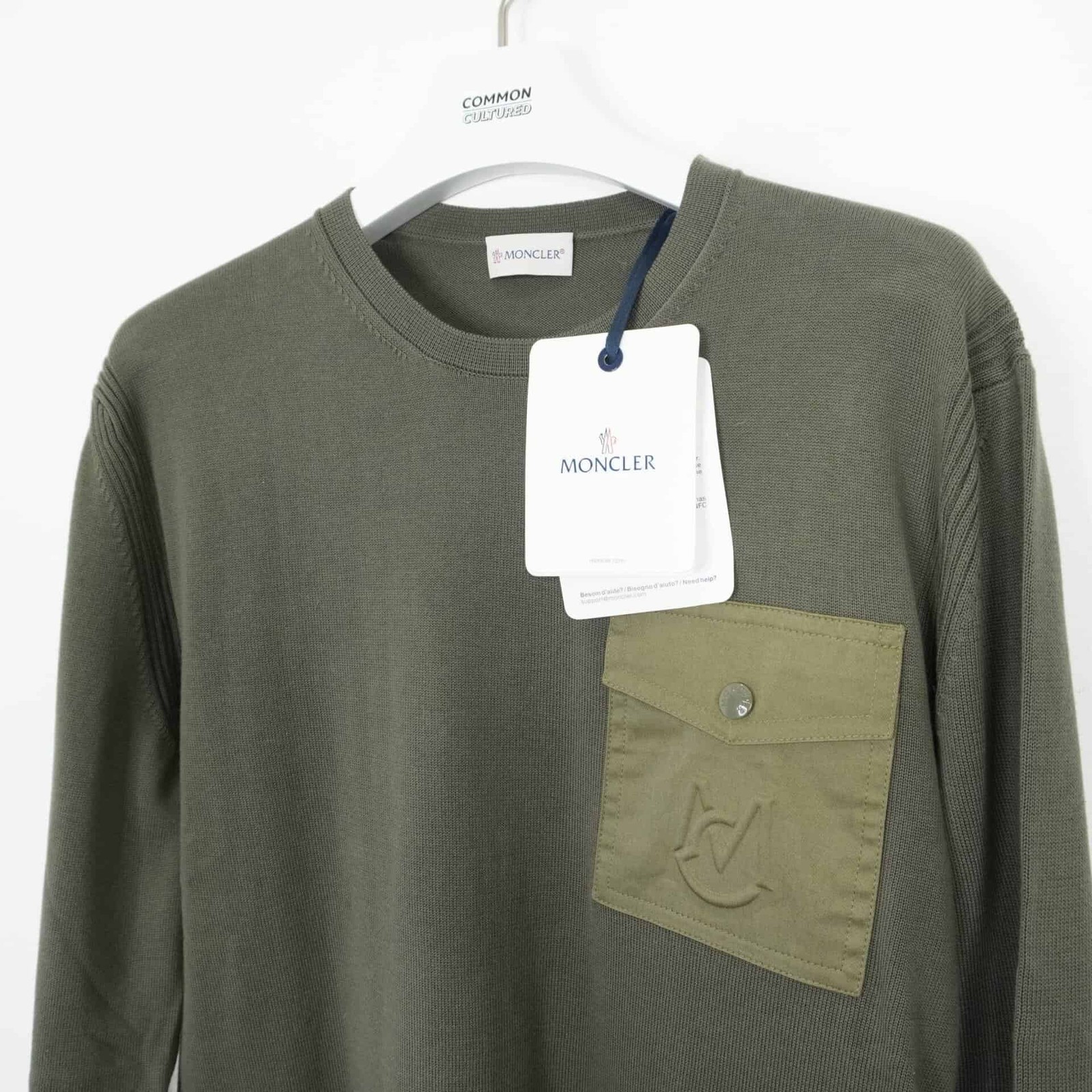 Moncler Khaki Green Pocket Knit Sweatshirt RRP £500 image 2