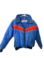Vintage Gerry Ski Jacket Stripe M USA Made Blue Snow Puffer EUC