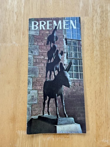 Vintage Bremen Germany Tourist City Map Color Brochure Fold Out Street Plan