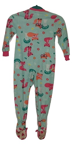 Circo Sleepwear Kids XS Fox Print Long Sleeve Warm Footie Pajama Flame Resistant - Picture 2 of 4